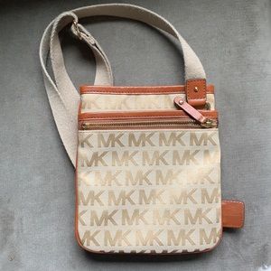 Michael Kors Tan Monogram Crossbody